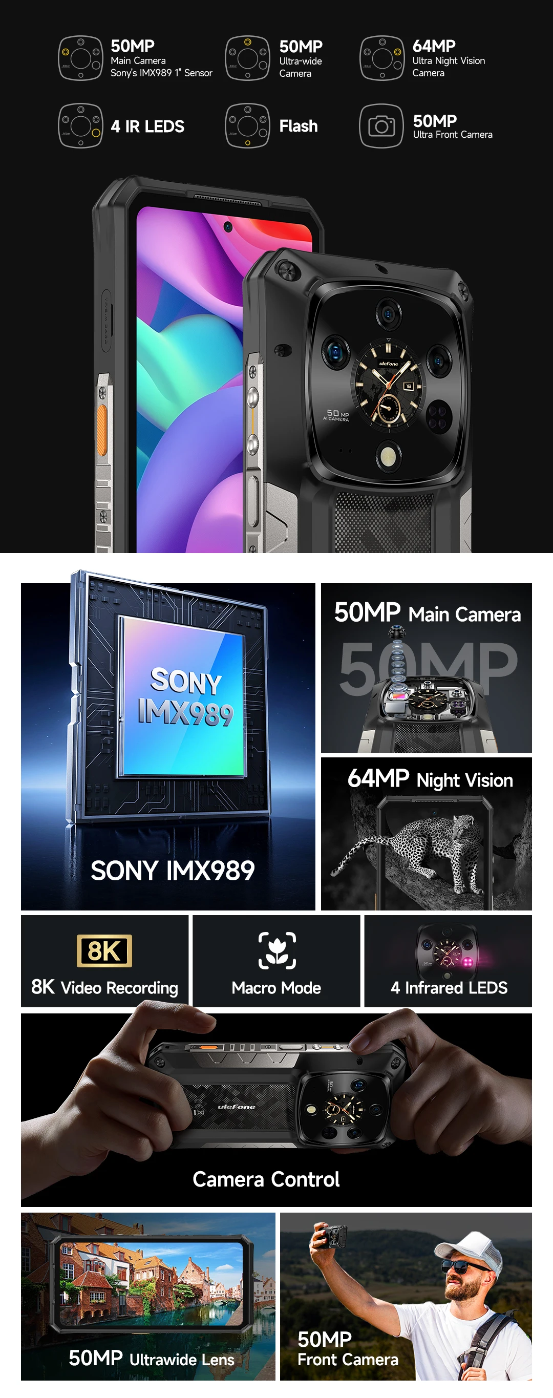 【World Premiere】Ulefone Armor 28 Ultra 5G AI Rugged Phone 1TB ROM+32GB RAM Android Smartphone AMOLED 6.67" 10600mAh Mobile phone