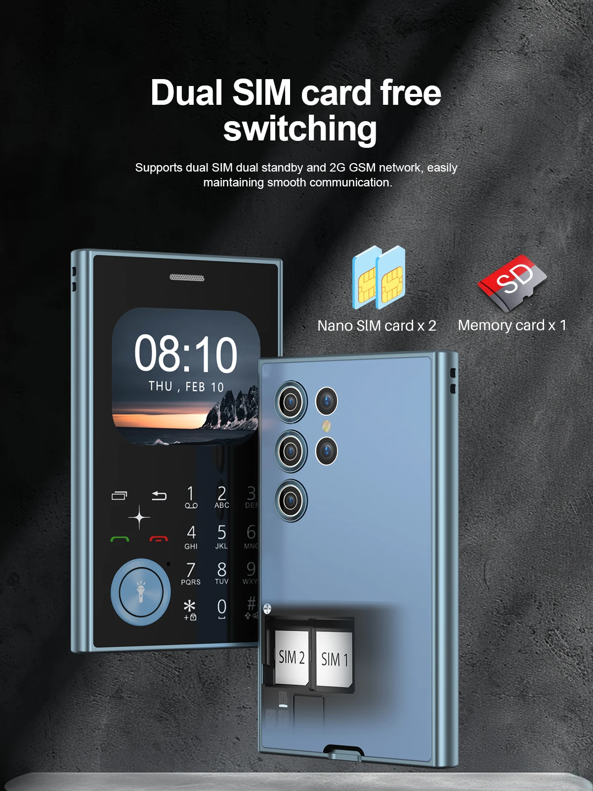 SERVO V8 Button Mobile Phone Dual SIM Standby Magic Voice Speed Dial FM Radio MP4 Player Flashlight 2G Feature Small Cellphones