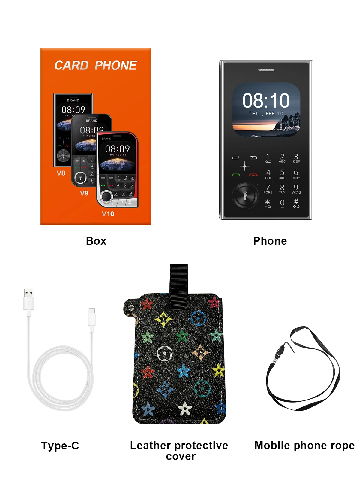 SERVO V8 Button Mobile Phone Dual SIM Standby Magic Voice Speed Dial FM Radio MP4 Player Flashlight 2G Feature Small Cellphones