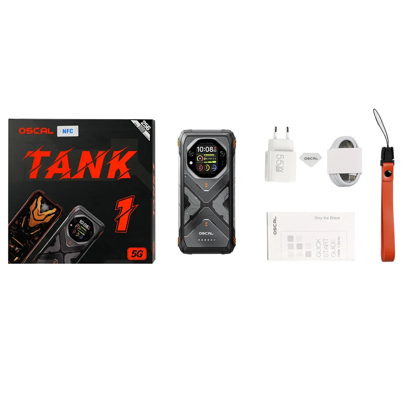Blackview Oscal TANK 1 Rugged Phone 16GB+512GB 6.78" Android 15 DokeOS 4.2 Mediatek Dimensity 7050 20000mAh 64MP 5G Smartphone