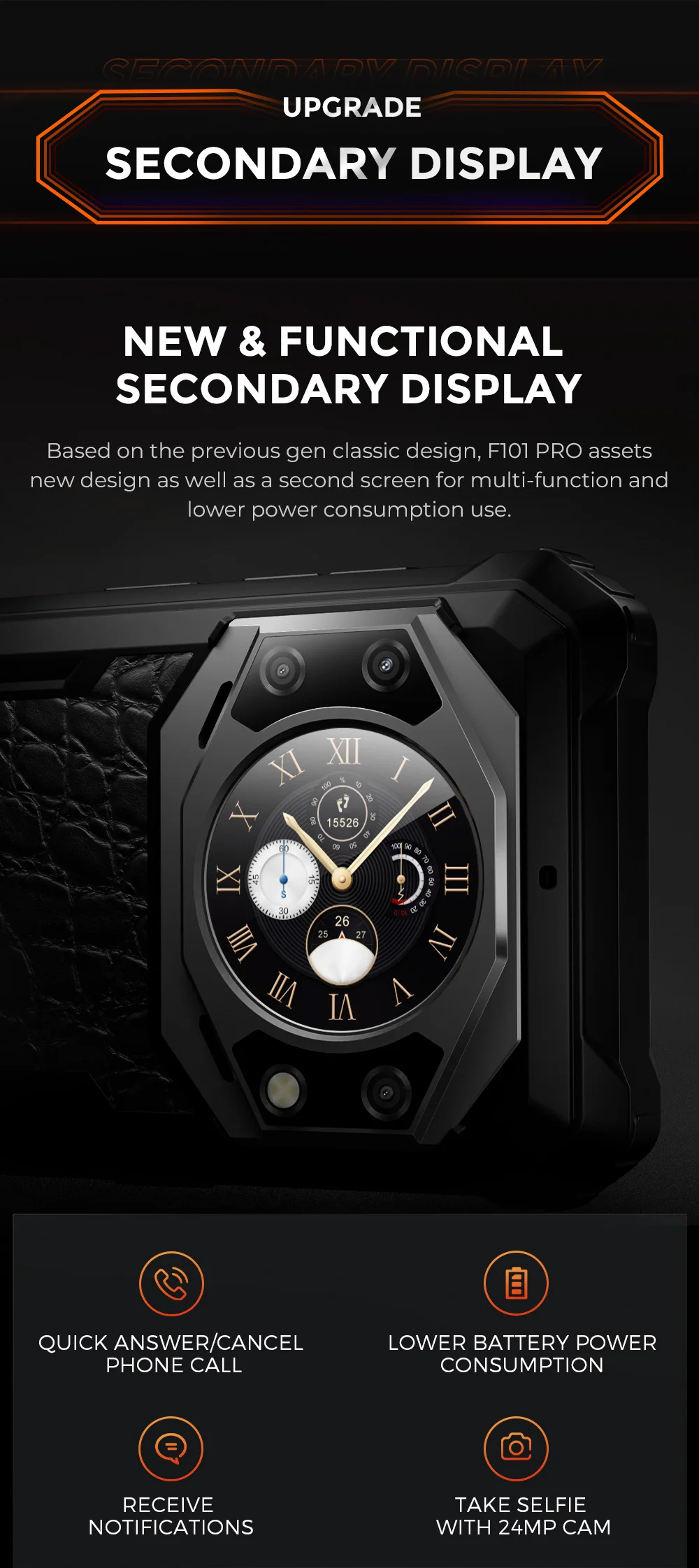 Fossibot F101Pro Rugged Smartphone 15GB+128GB Android 13 IP68 Waterproof Mobile Phone 10600mAh NFC Cell Phone Global Version