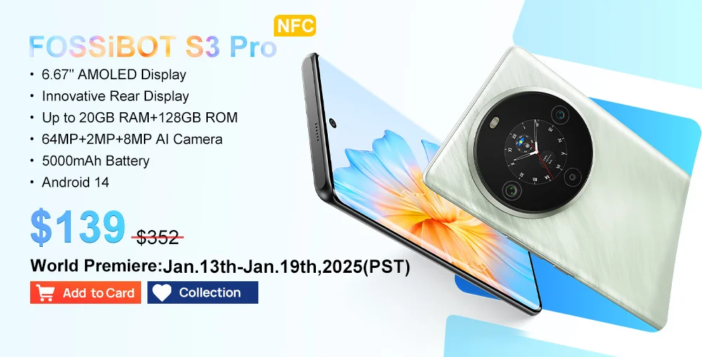Fossibot F101Pro Rugged Smartphone 15GB+128GB Android 13 IP68 Waterproof Mobile Phone 10600mAh NFC Cell Phone Global Version