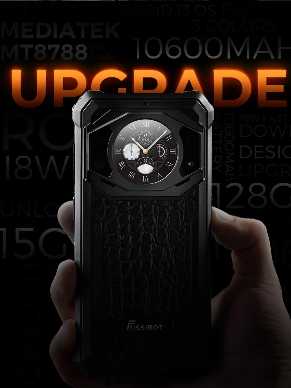 Fossibot F101Pro Rugged Smartphone 15GB+128GB Android 13 IP68 Waterproof Mobile Phone 10600mAh NFC Cell Phone Global Version