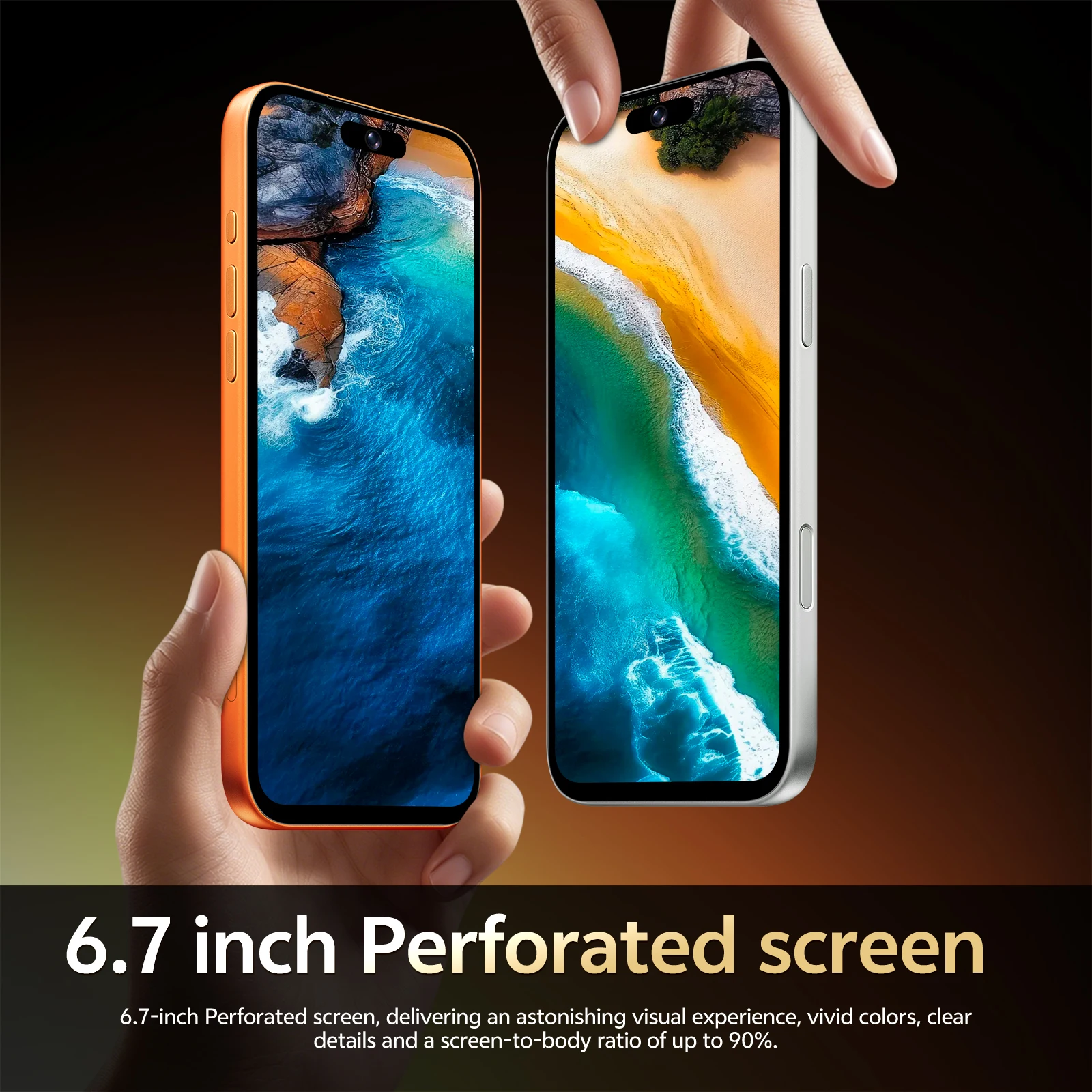 IVMI 17Pro Max Smartphones Android12.0 Dual SIM 6.7" 4GB RAM 32GB ROM Google Play Store 4G Fingerprint Face Unlock Mobile Phones