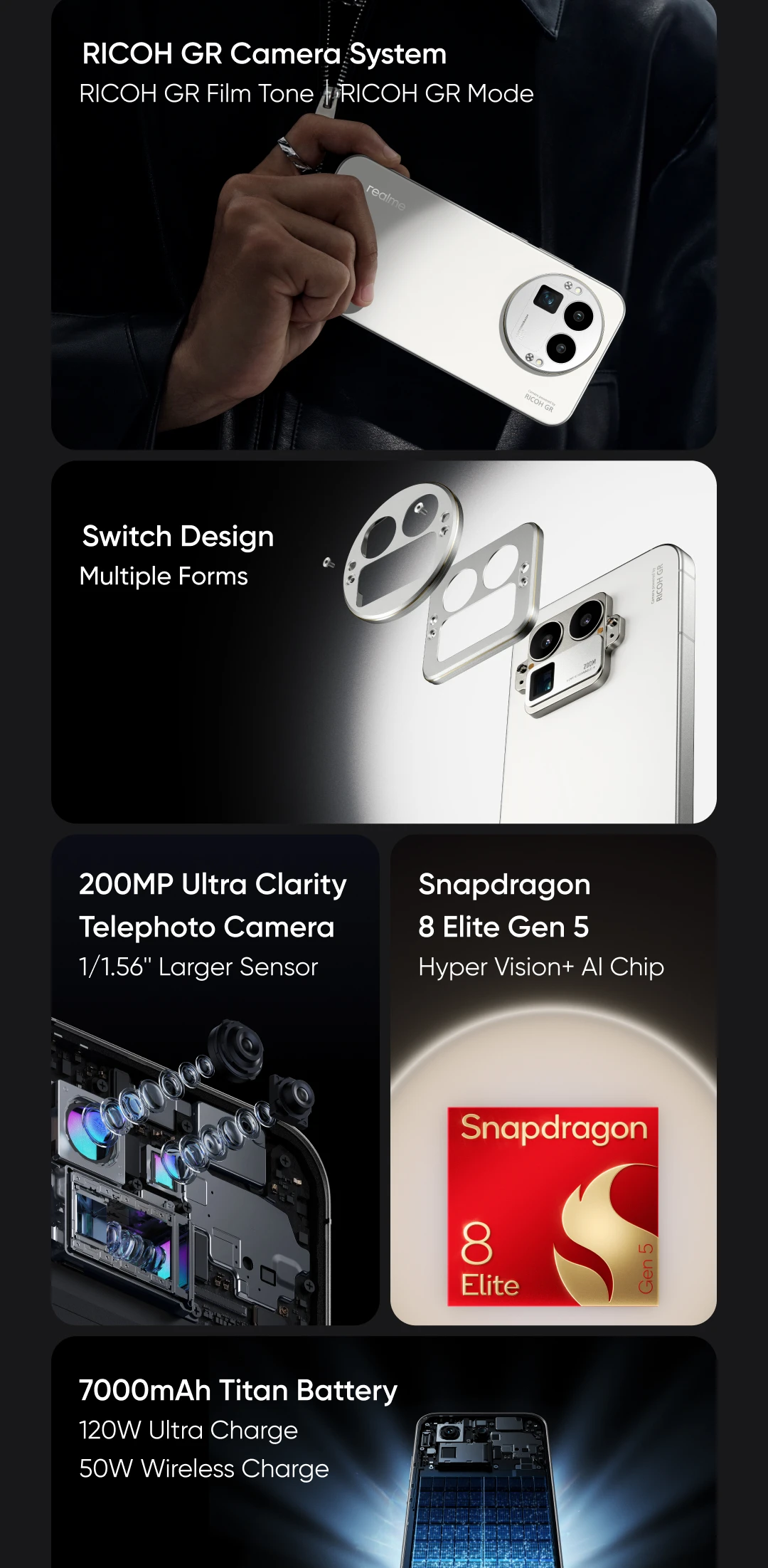 [World Premiere] realme GT 8 Pro Smartphone Snapdragon 8 Elite Gen 5 Chipset 200MP Telephoto 7000mAh Battery 120W Charge 6.79"