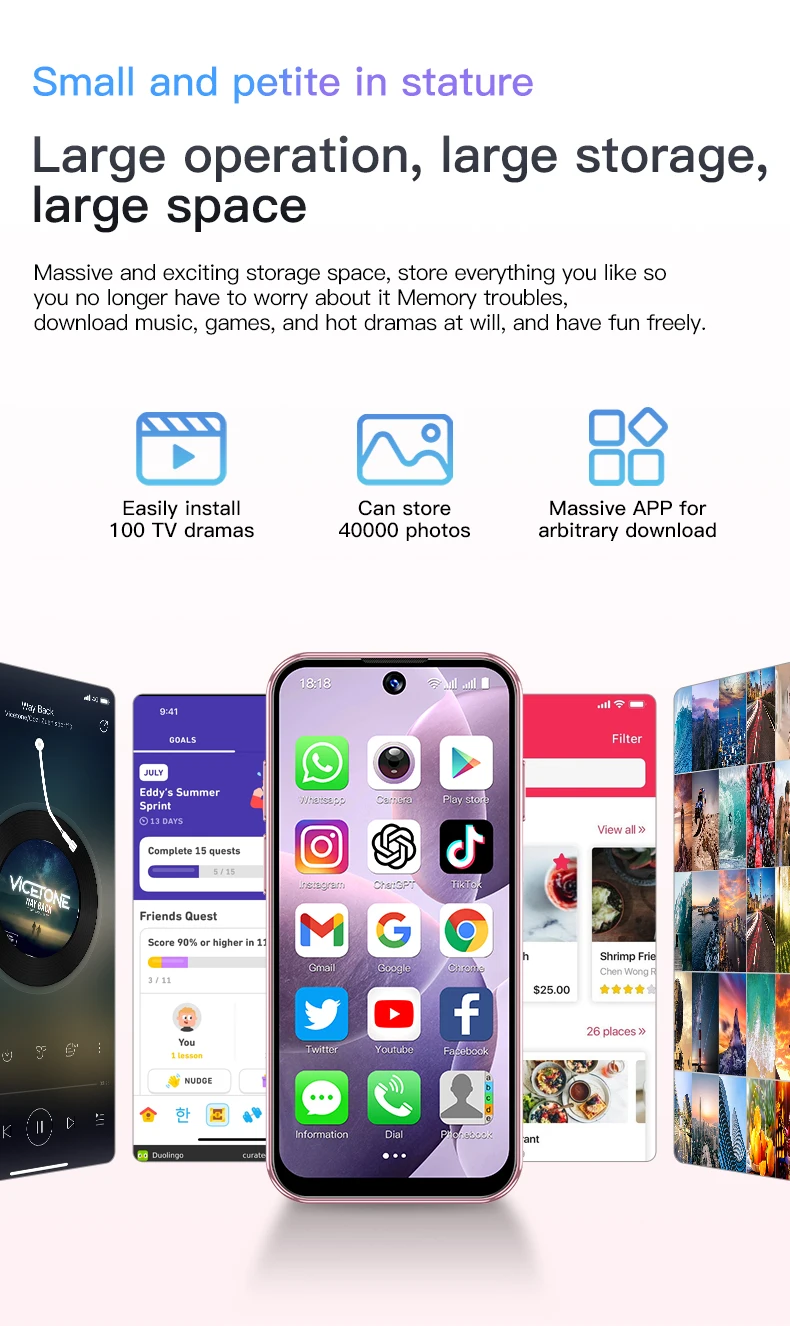 SOYES XS19 3.88" Mini Smartphone 2GB RAM 16GB ROM Android10.0 Face Recognition Unlock 3G Small Mobile Phone