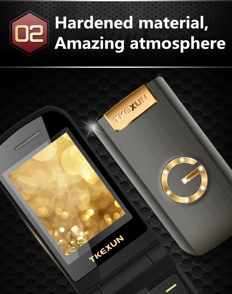YEEMI G9000 Flip Mobile Phone 2.6inches GSM Big Keyboard Dual SIM Card Flashlight FM Radio Bluetooth E-book Camera 2G Cellphone