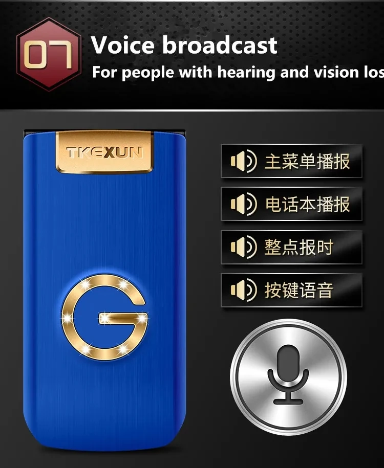 YEEMI G9000 Flip Mobile Phone 2.6inches GSM Big Keyboard Dual SIM Card Flashlight FM Radio Bluetooth E-book Camera 2G Cellphone