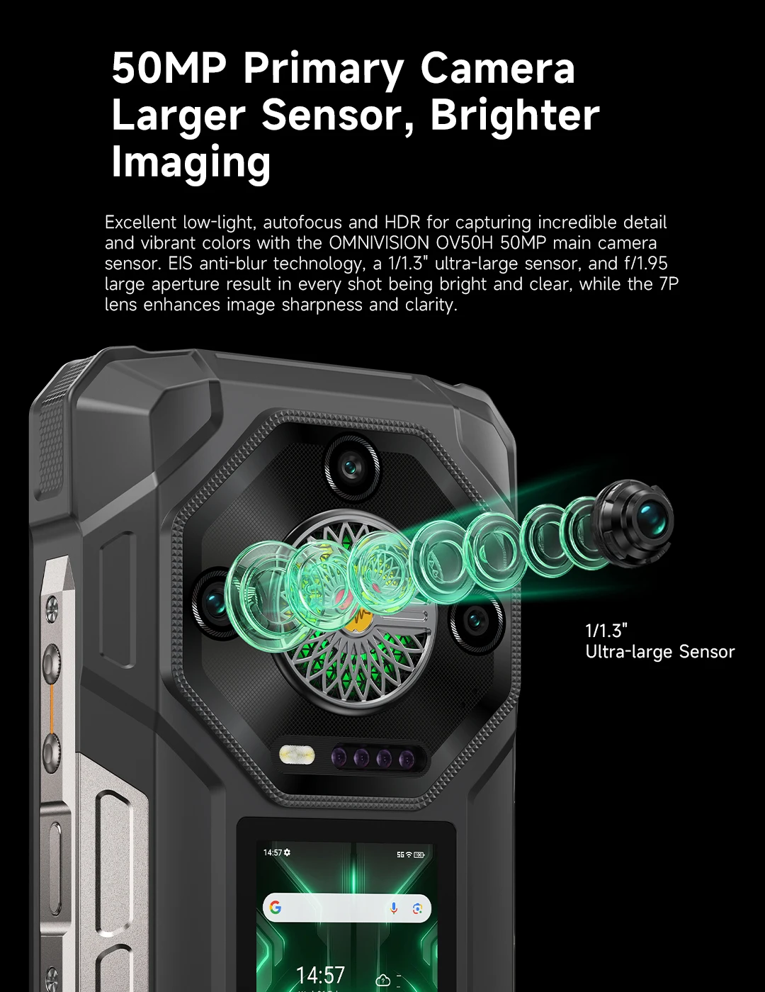 Ulefone Armor 33 Pro 5G Rugged Phone 25500mAh 512GB ROM 6.95” 120Hz 3.4" Rear Screen NFC Android Smartphone