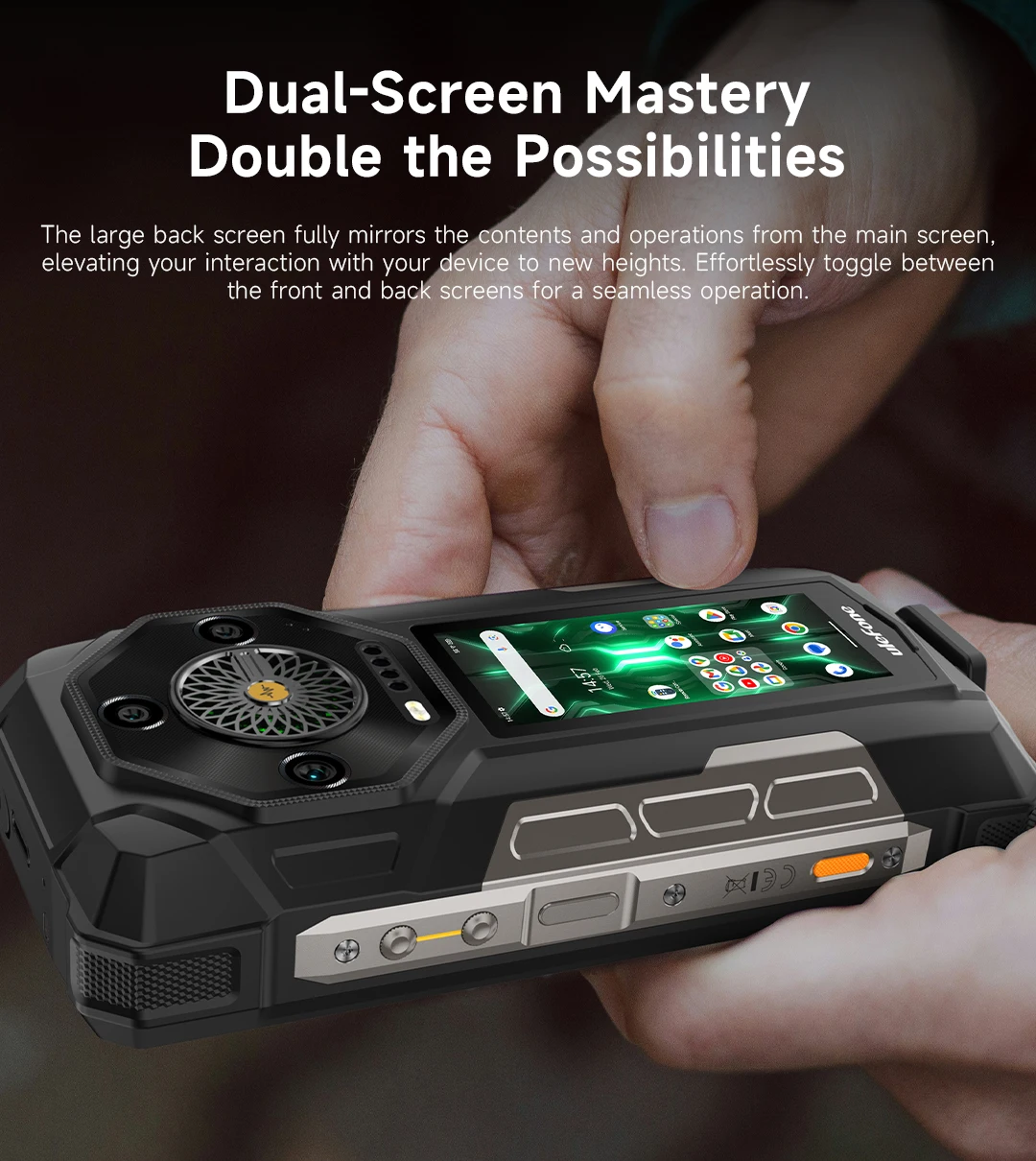 Ulefone Armor 33 Pro 5G Rugged Phone 25500mAh 512GB ROM 6.95” 120Hz 3.4" Rear Screen NFC Android Smartphone