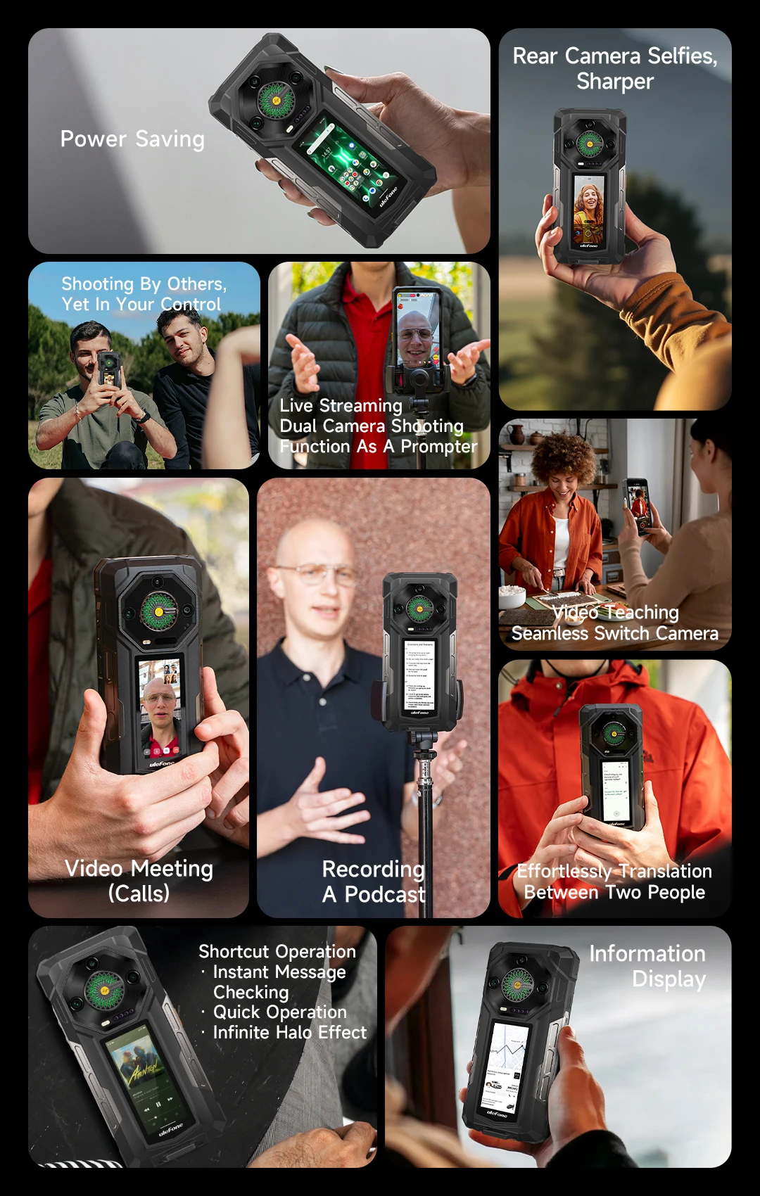 Ulefone Armor 33 Pro 5G Rugged Phone 25500mAh 512GB ROM 6.95” 120Hz 3.4" Rear Screen NFC Android Smartphone