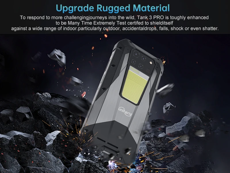Unihertz Tank 3 Pro 8849 with 100 Lumens 120Hz Projector ,32GB/36GB RAM,512GB ROM,23800mAh 120W Fast Charger,5G,200MP Camera