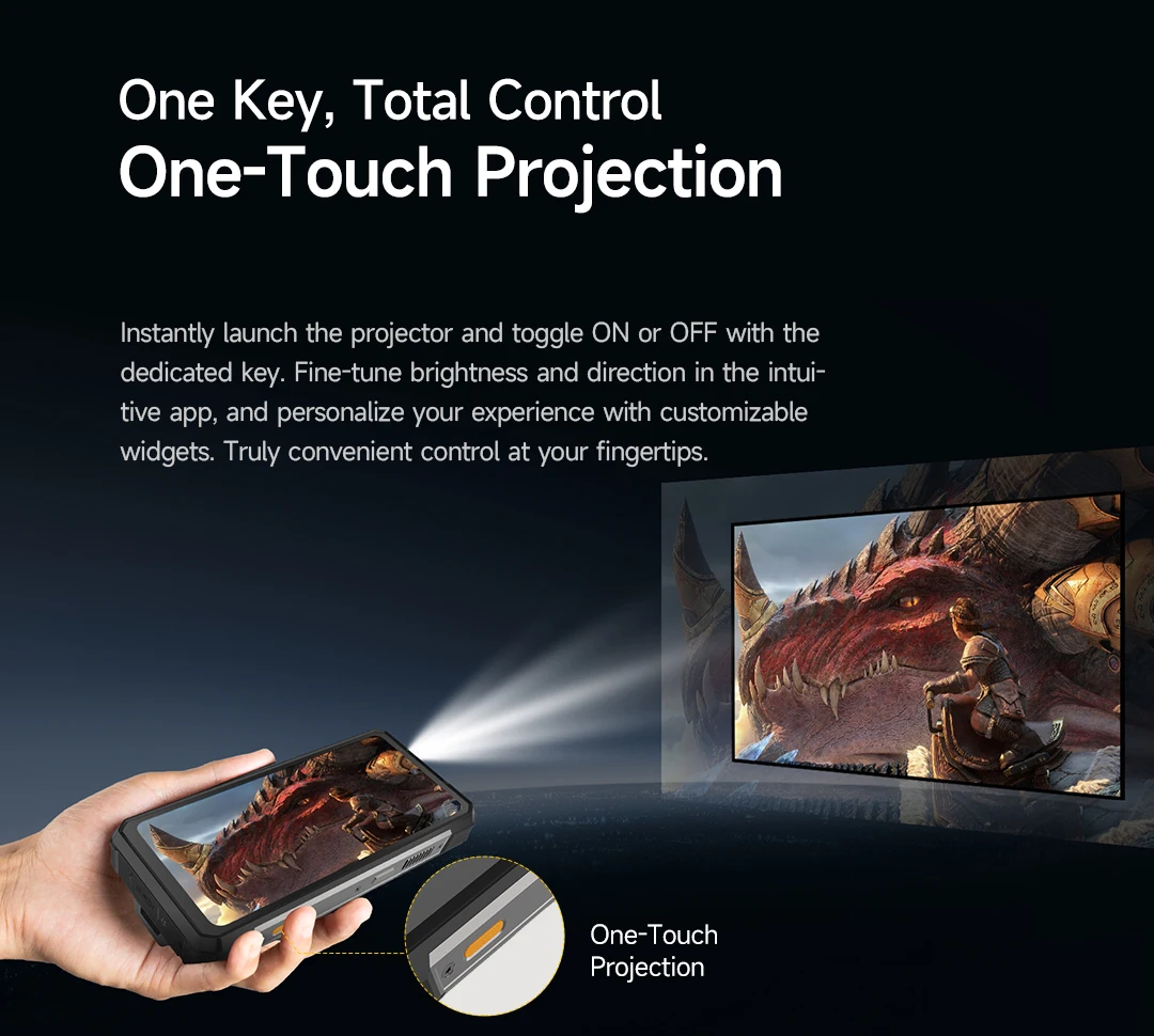 Ulefone Armor 34 Pro+ 5G Rugged Smartphone 16GB+512GB 25500mAh Built-in Projector 64MP Night Vision 6.95'' 120Hz NFC Android 15