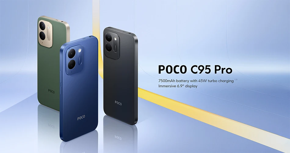 Smartphone POCO C95 pro 7500mAh 45W turbo charging Global Version Helio G91-Ultra 50MP 6.9" display