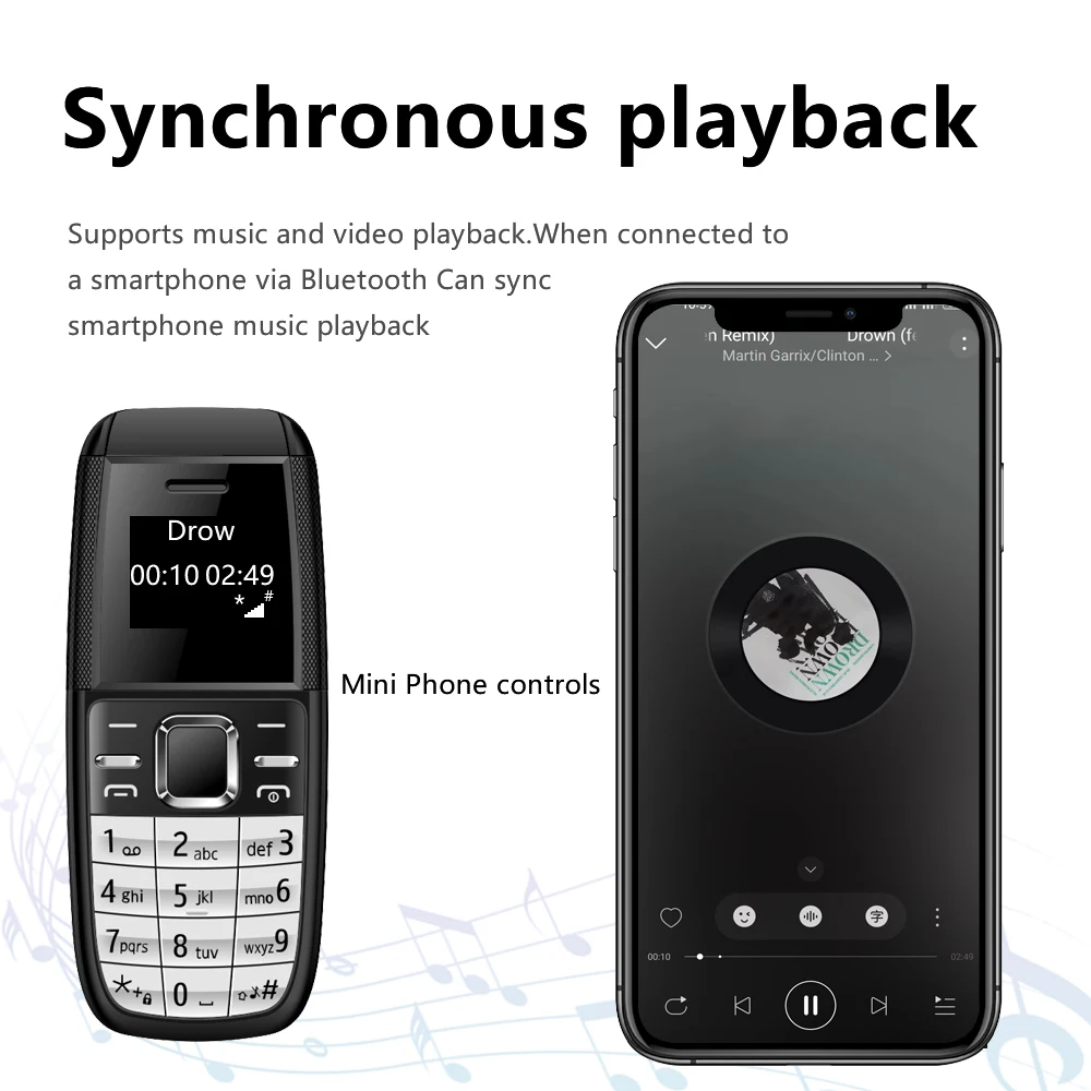 SERVO BM200 Mini Mobile Phone Dual SIM Standby Magic Voice Bluetooth Dial Wireless Bluetooth Earphones Mini Button Telephones