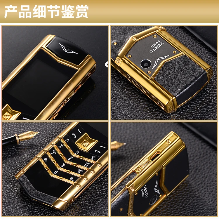 Luxury V10 Phone with Metal Leather Body Dual Card Slot Invisible Keyboard FM Radio And Camera - Premium Unisex Design