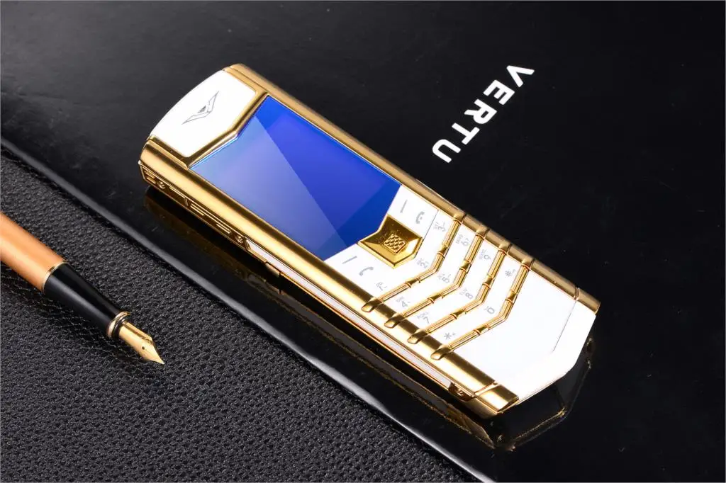Luxury V10 Phone with Metal Leather Body Dual Card Slot Invisible Keyboard FM Radio And Camera - Premium Unisex Design