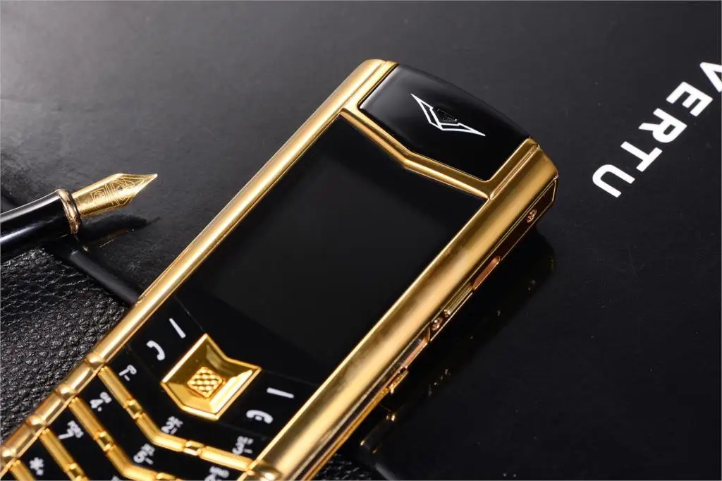 Luxury V10 Phone with Metal Leather Body Dual Card Slot Invisible Keyboard FM Radio And Camera - Premium Unisex Design