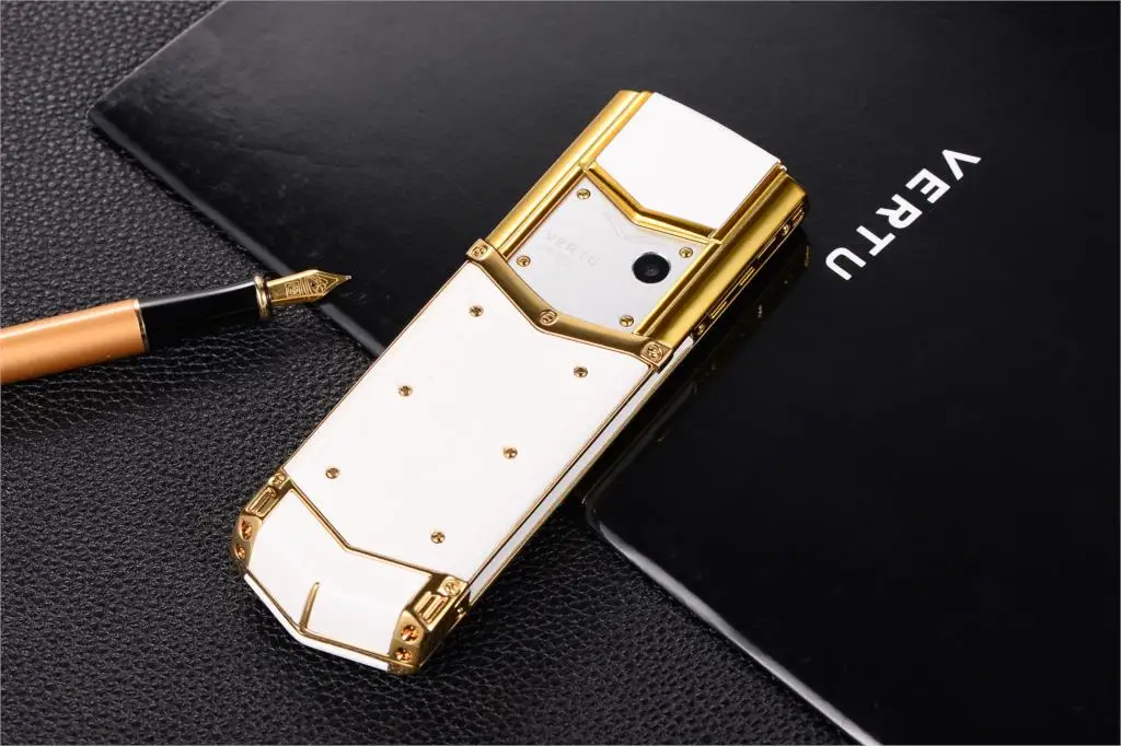 Luxury V10 Phone with Metal Leather Body Dual Card Slot Invisible Keyboard FM Radio And Camera - Premium Unisex Design