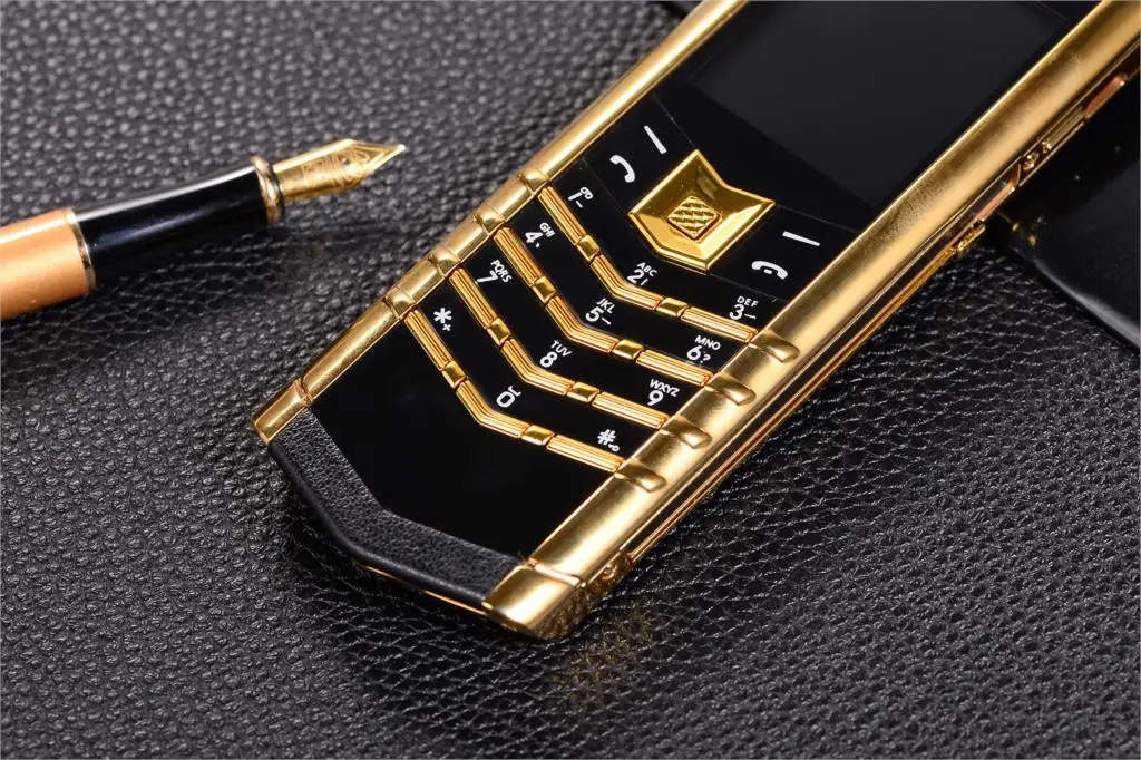 Luxury V10 Phone with Metal Leather Body Dual Card Slot Invisible Keyboard FM Radio And Camera - Premium Unisex Design