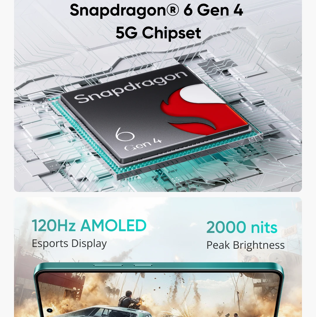 [Clearance] realme P3 5G Smartphone 5260mAh Battery NFC Snapdragon 6 Gen 4 Chipset 6.67" 120Hz AMOLED Display Global Version