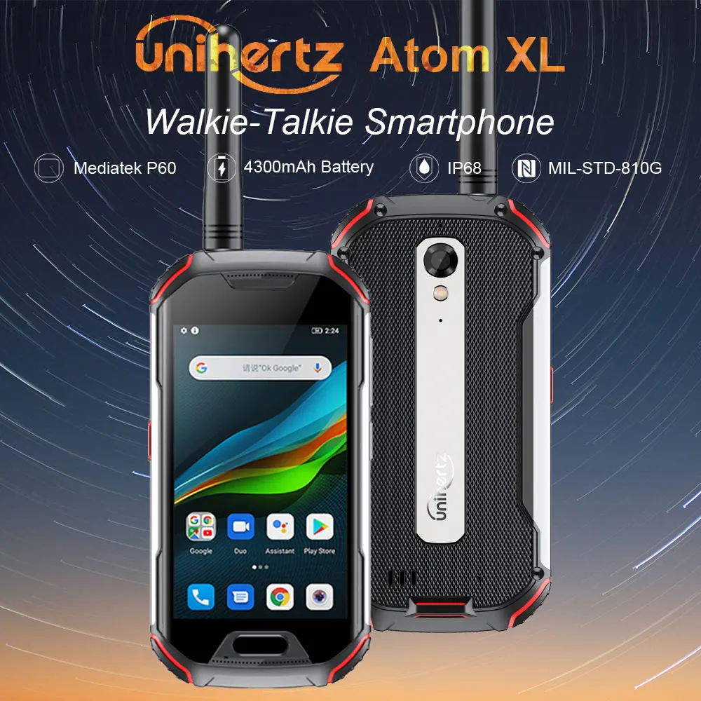 Unihertz Atom L/XL Rugged Waterproof Unlocked Smartphone 6GB 128GB Android Cellphone Walkie-Talkie 8MP 48MP Dual Sim NFC Phones