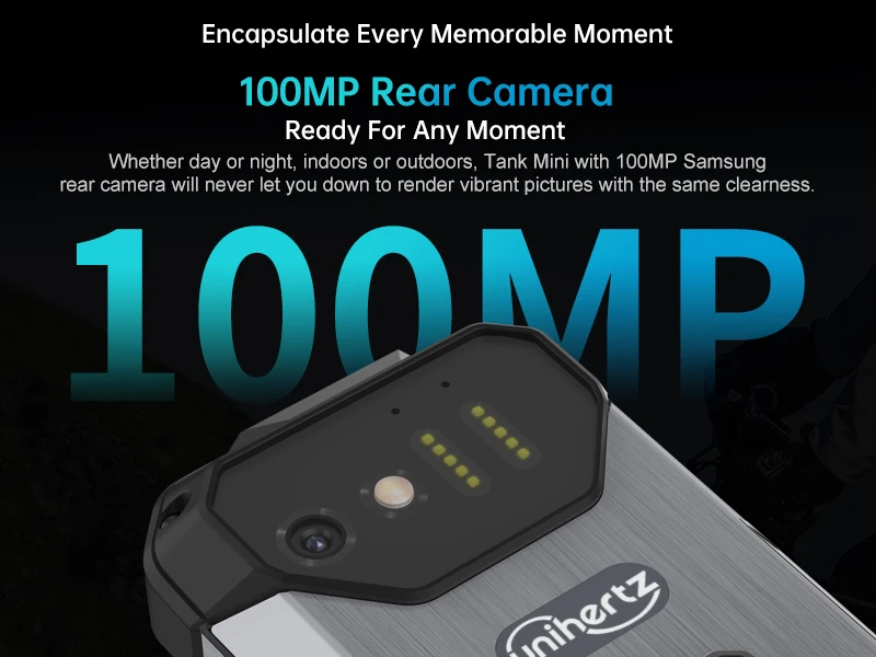 Unihertz 8849 Tank Mini Rugged Smartphone 4.3 Inch Display Android 13 Helio G99 Octa Core 5800mAh 100MP Cameras 16GB 256GB IP68
