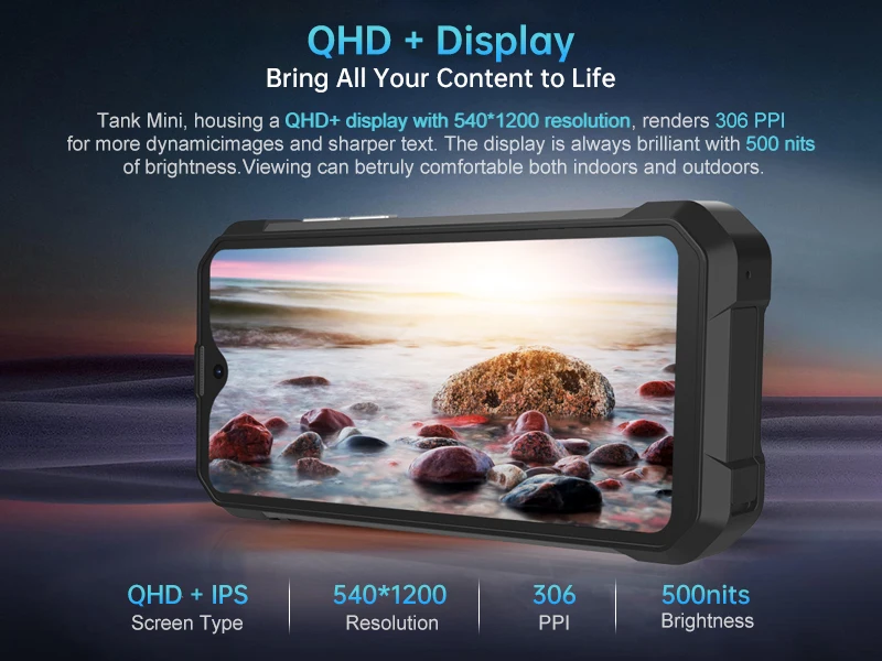 Unihertz 8849 Tank Mini Rugged Smartphone 4.3 Inch Display Android 13 Helio G99 Octa Core 5800mAh 100MP Cameras 16GB 256GB IP68