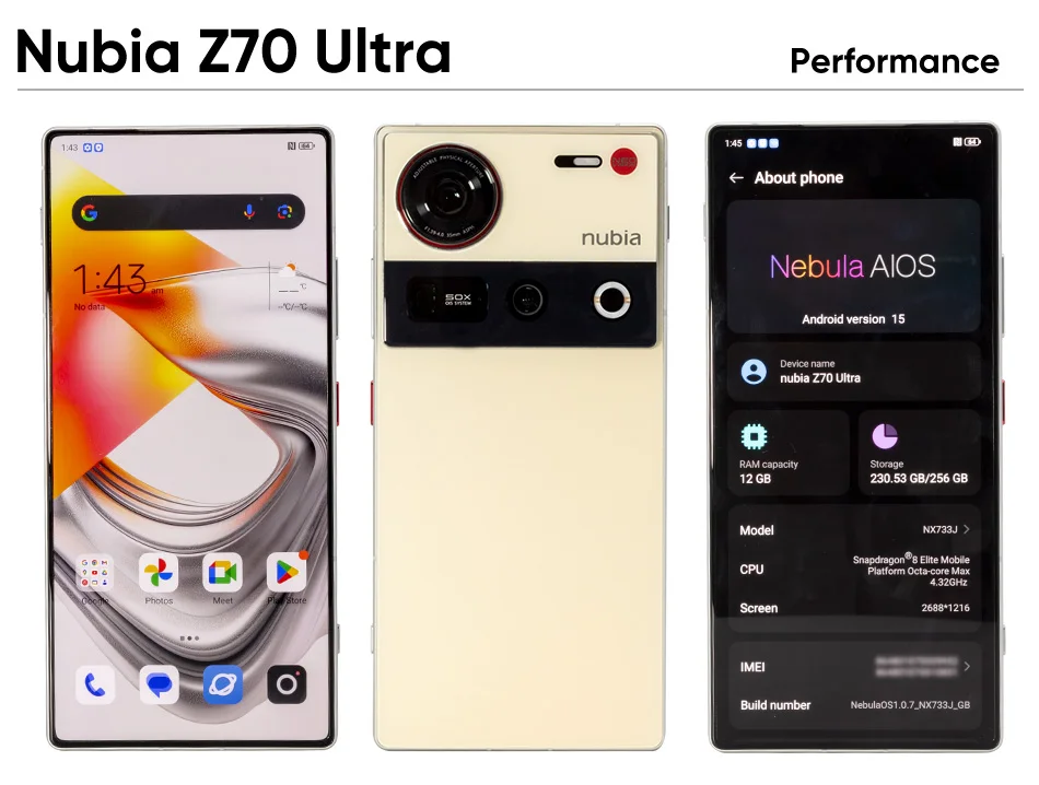 Nubia Z70 Ultra Smartphone 5G 6.85'' 144Hz Full Display Camera 6150mAh Battery IP68 Waterproof NFC Global Version 100% New