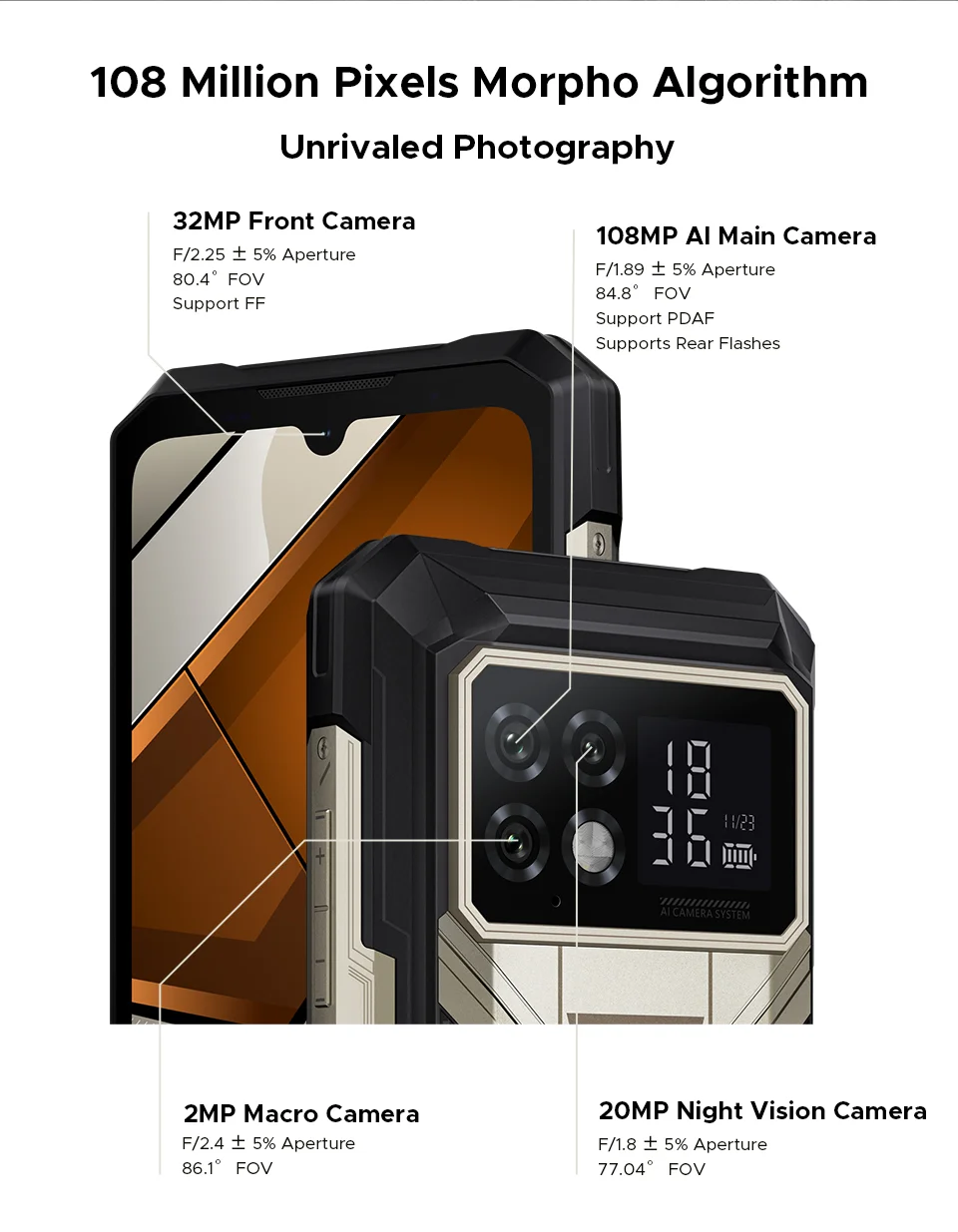 World Premiere DOOGEE S200 Max Rugged Phone 16GB 512GB 22000mAh Battery 66W 1.32" Rear Display 6.72” 120Hz Dimensity 7050 NFC