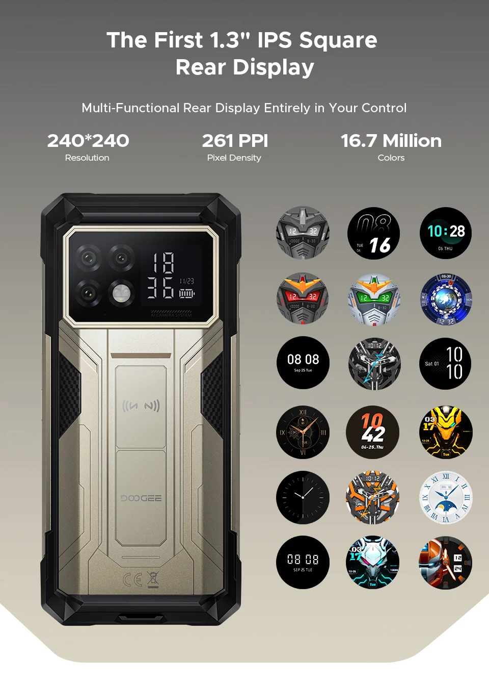 World Premiere DOOGEE S200 Max Rugged Phone 16GB 512GB 22000mAh Battery 66W 1.32" Rear Display 6.72” 120Hz Dimensity 7050 NFC