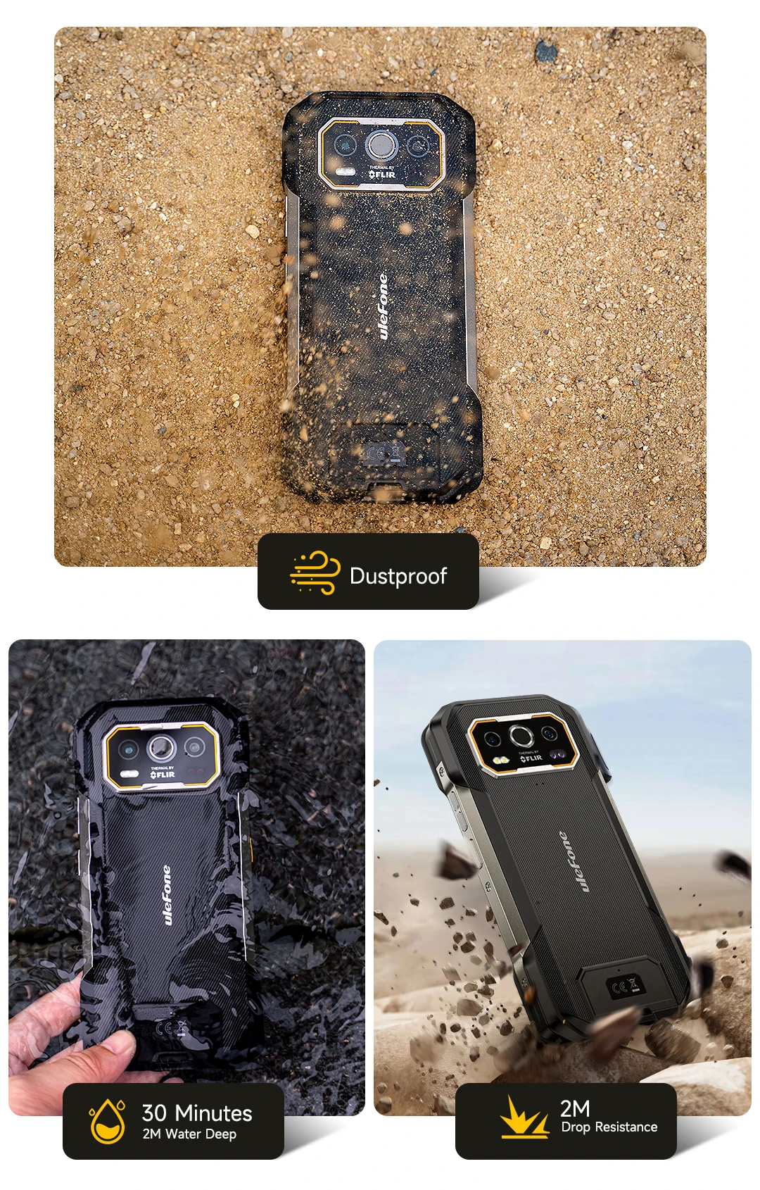 Ulefone Armor 27T Pro+ 5G Rugged Phone 10600mAh Smartphone Android 15 50MP+64MP Night Camera 6.78" Up to 24GB RAM+256GB ROM NFC