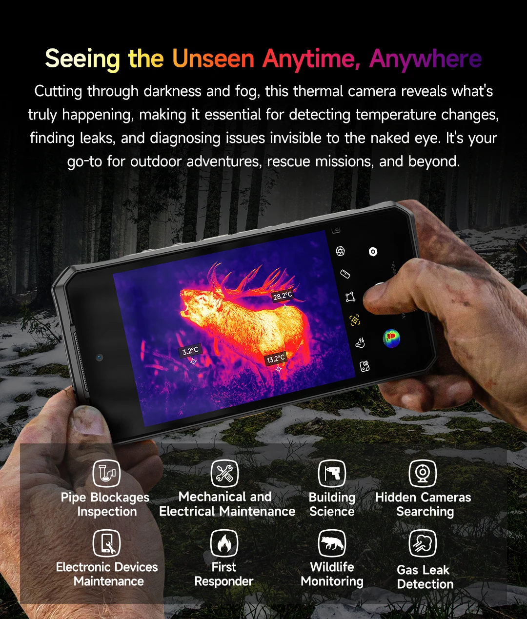 Ulefone Armor 28 Ultra 5G AI Thermal Imaging Rugged Phone Dimensity 9300+ 1TB ROM 32GB RAM Android Smartphone AMOLED Mobile
