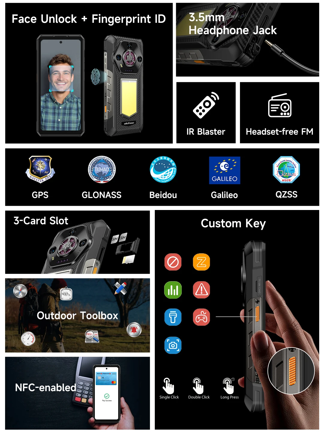 【World Premiere】Ulefone Armor 30 Rugged Phone 12800mAh 24GB+512GB Smartphone 120Hz Android 15 NFC Night Camera Global Version