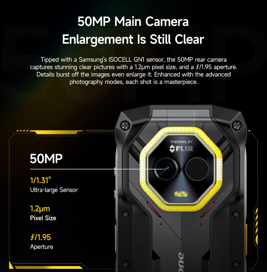 Ulefone Armor Mini 20T Pro 5G THERMAL 4.7' Rugged Phone Android 14 Smartphone 256GB ROM Mobile Phone Thermal Imaging