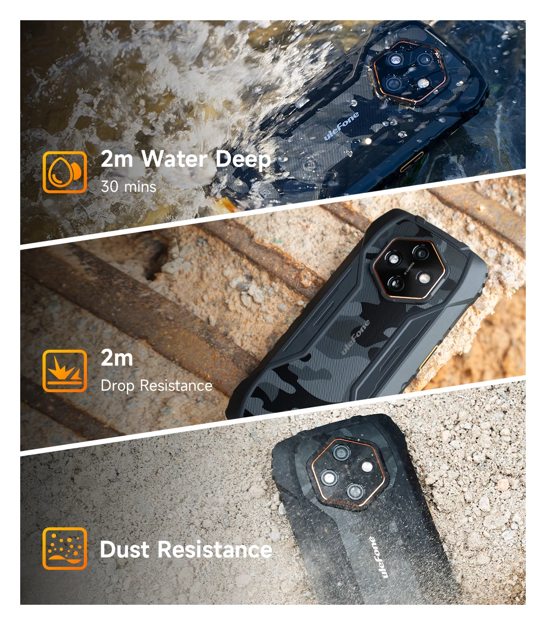Ulefone RugKing 4 Pro Rugged Phone Android 15 Up to 16GB+256GB Waterproof Smartphone 10200mAh 48MP Camera NFC Global 6.56" 120Hz