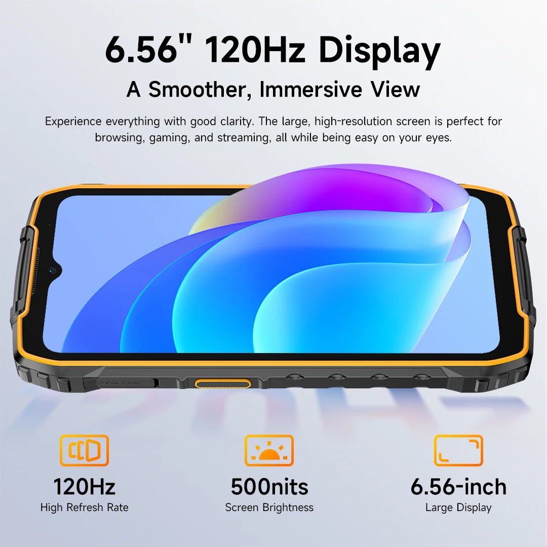 Ulefone RugKing 4 Pro Rugged Phone Android 15 Up to 16GB+256GB Waterproof Smartphone 10200mAh 48MP Camera NFC Global 6.56" 120Hz