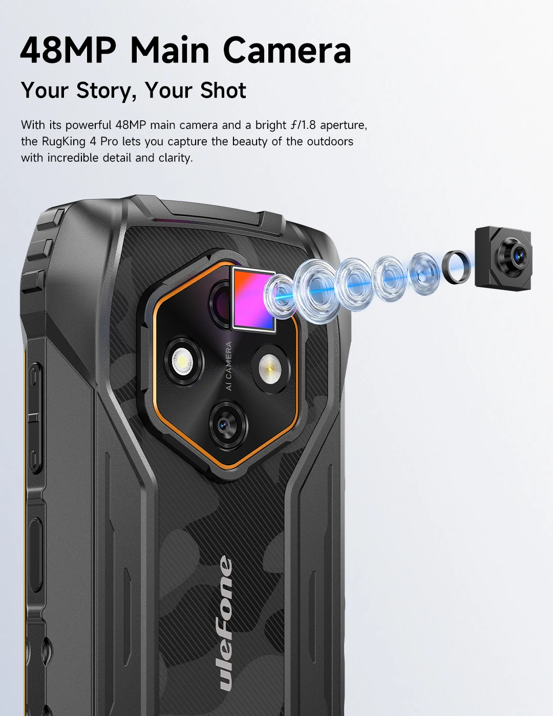Ulefone RugKing 4 Pro Rugged Phone Android 15 Up to 16GB+256GB Waterproof Smartphone 10200mAh 48MP Camera NFC Global 6.56" 120Hz