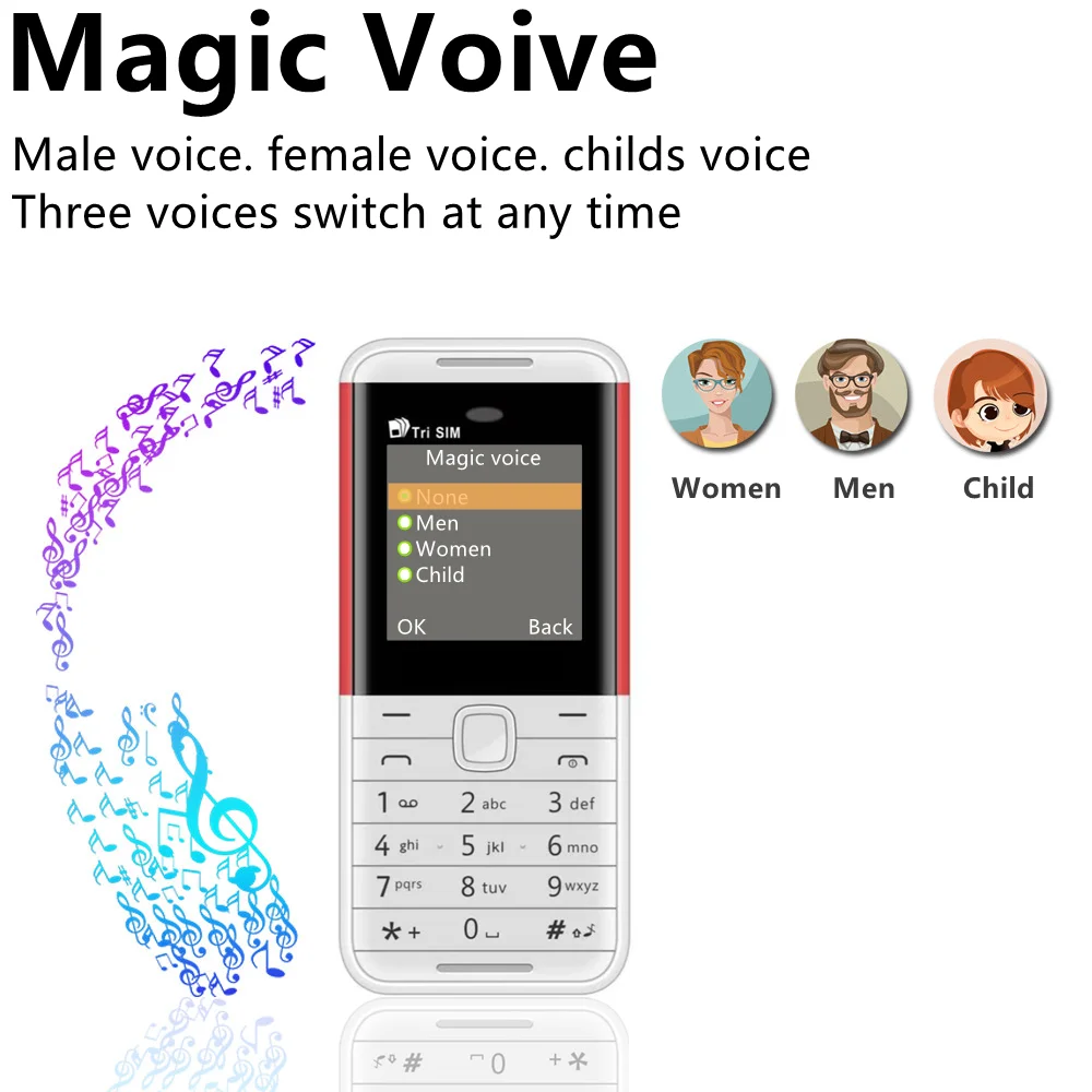 SERVO BM5310 3 SIM Card 3 Standby Mini Mobile Phone Auto Call Recorder Bluetooth Dial Speed Dial Magic Voice 1.3' Cellphone