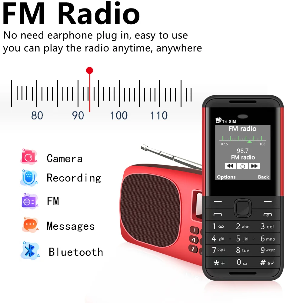 SERVO BM5310 3 SIM Card 3 Standby Mini Mobile Phone Auto Call Recorder Bluetooth Dial Speed Dial Magic Voice 1.3' Cellphone