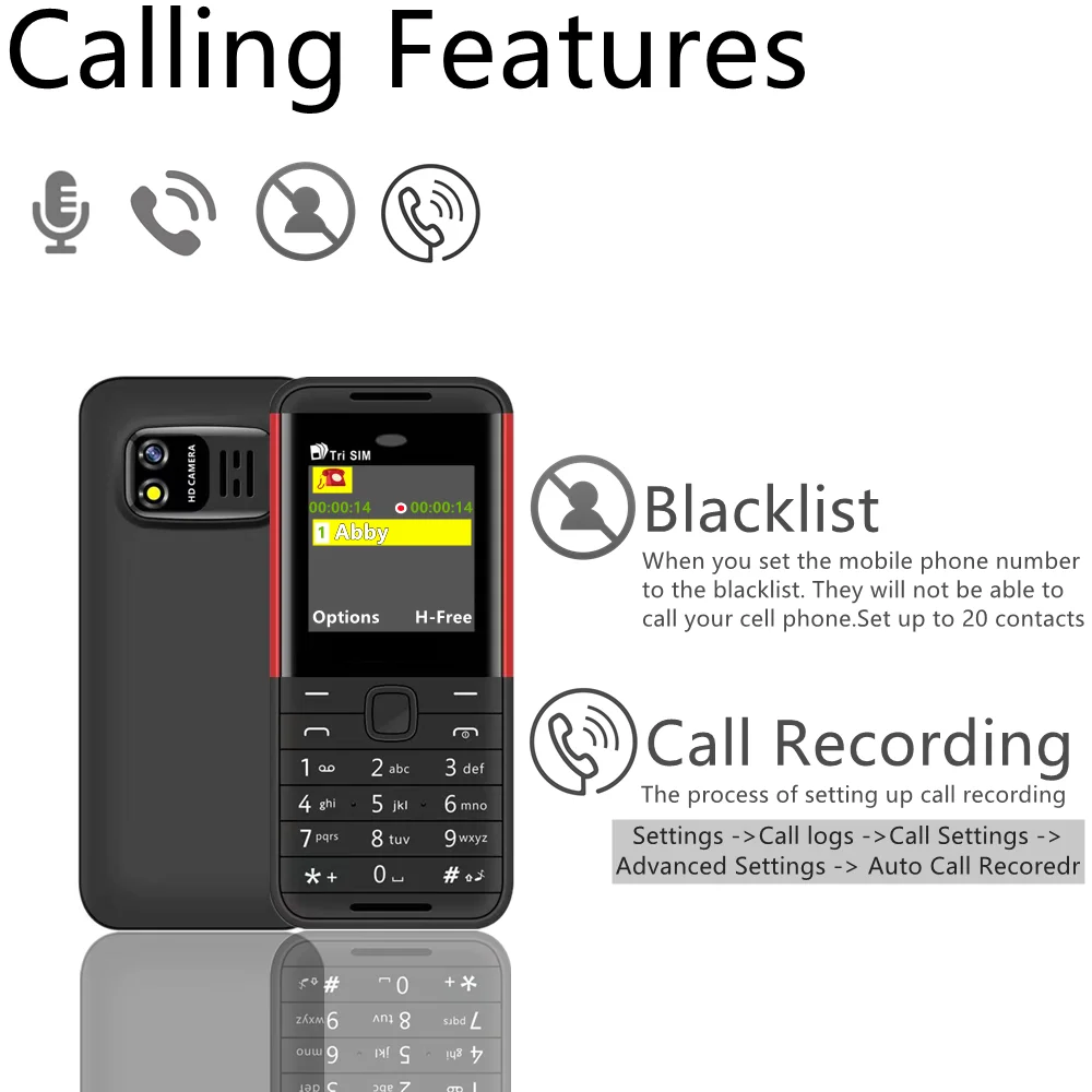 SERVO BM5310 3 SIM Card 3 Standby Mini Mobile Phone Auto Call Recorder Bluetooth Dial Speed Dial Magic Voice 1.3' Cellphone