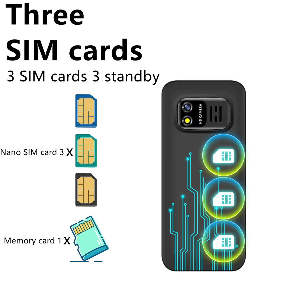 SERVO BM5310 3 SIM Card 3 Standby Mini Mobile Phone Auto Call Recorder Bluetooth Dial Speed Dial Magic Voice 1.3' Cellphone