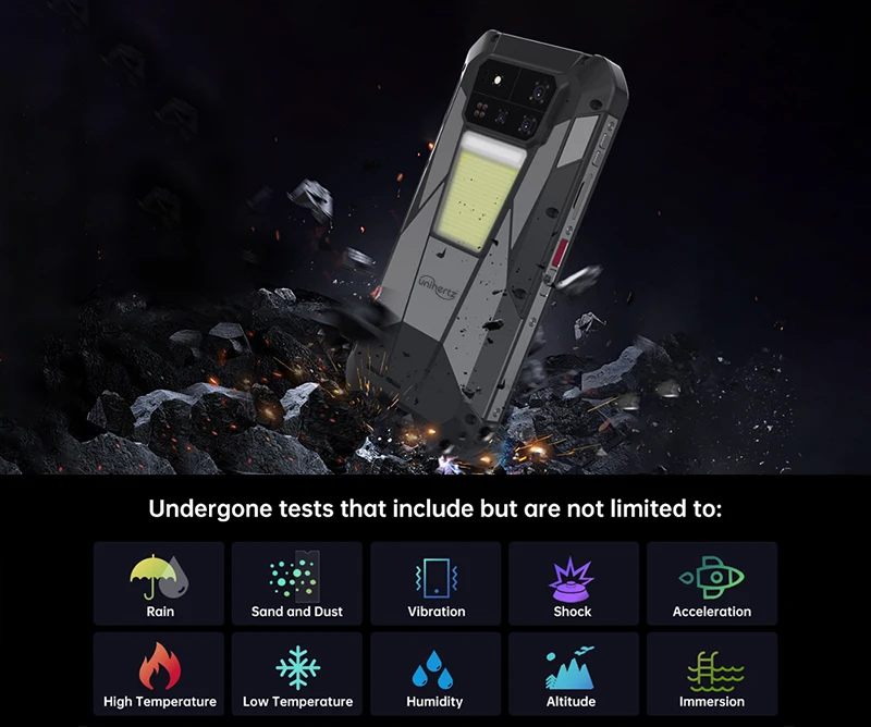 【World premiere】Unihertz by 8849 Tank 4 Pro Smartphone 5G with 720P Projector Dimensity 8300 36GB+1TB Cellphone 3k AMOLED