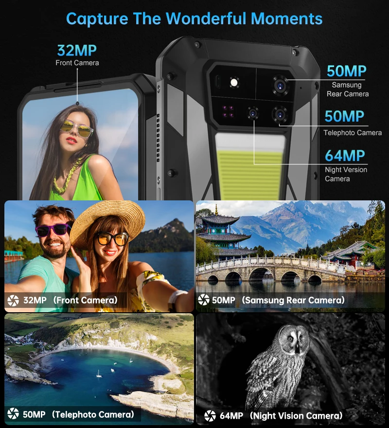 【World premiere】Unihertz by 8849 Tank 4 Pro Smartphone 5G with 720P Projector Dimensity 8300 36GB+1TB Cellphone 3k AMOLED