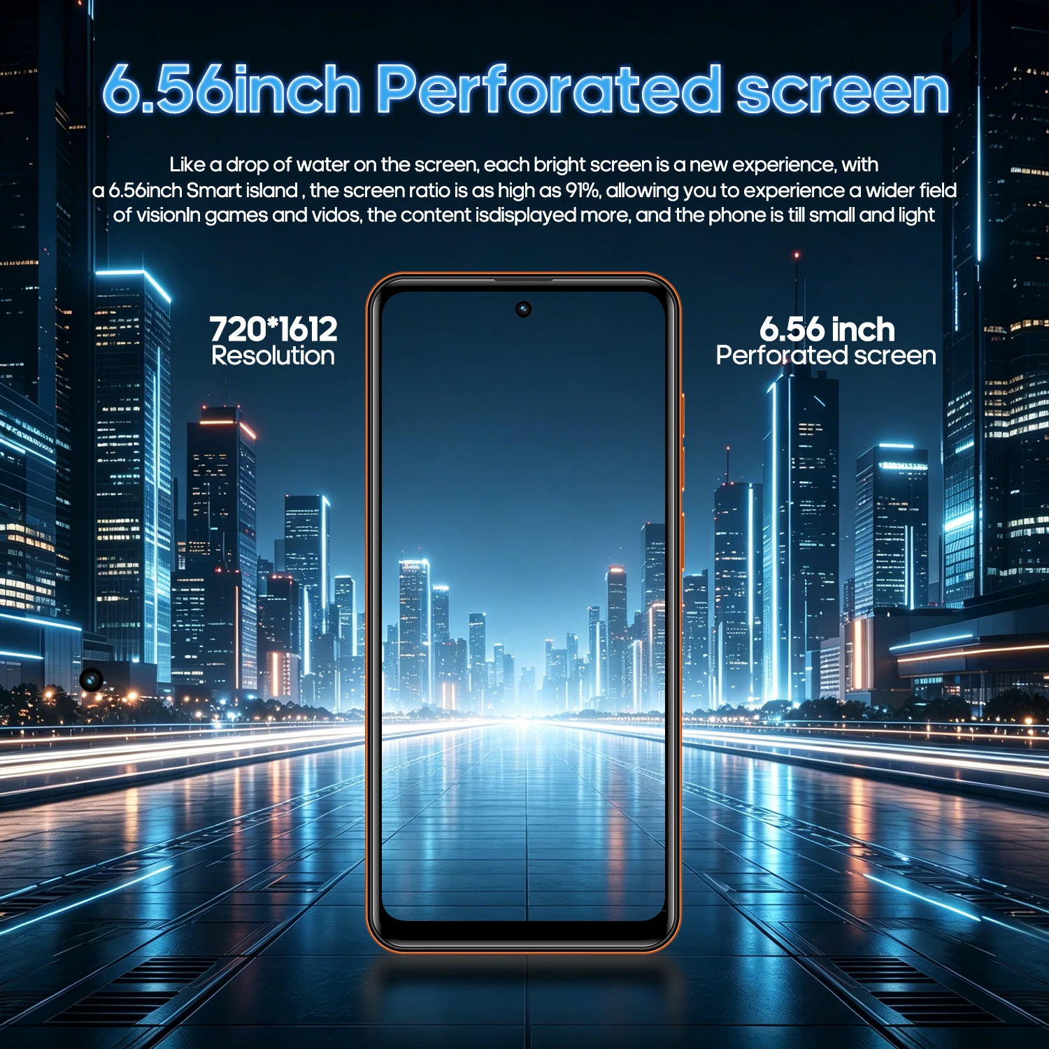 FUFFI M17 Pro Smartphone Android 8G RAM 512GB ROM 6.56 Inch Cellphone 720x1612HD 24+48MP 5800mAh Battery 5G Network Mobile Phone