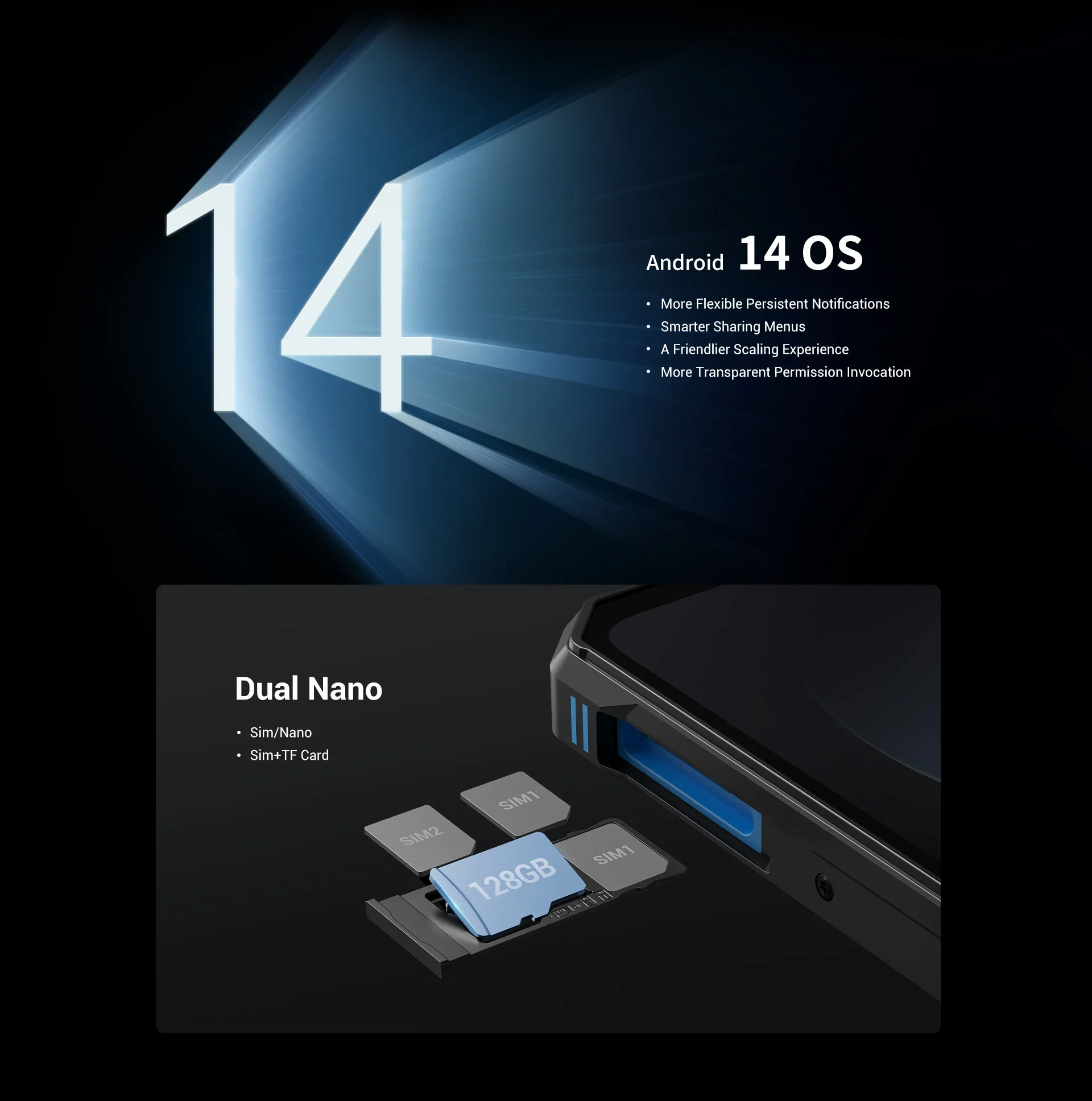 FOSSiBOT F105 Rugged Smartphone 12(4+8)GB+64GB 10300mAh Android 14 OS Mobile Phone 20 MP Camera 6.745" HD+ IPS Phone