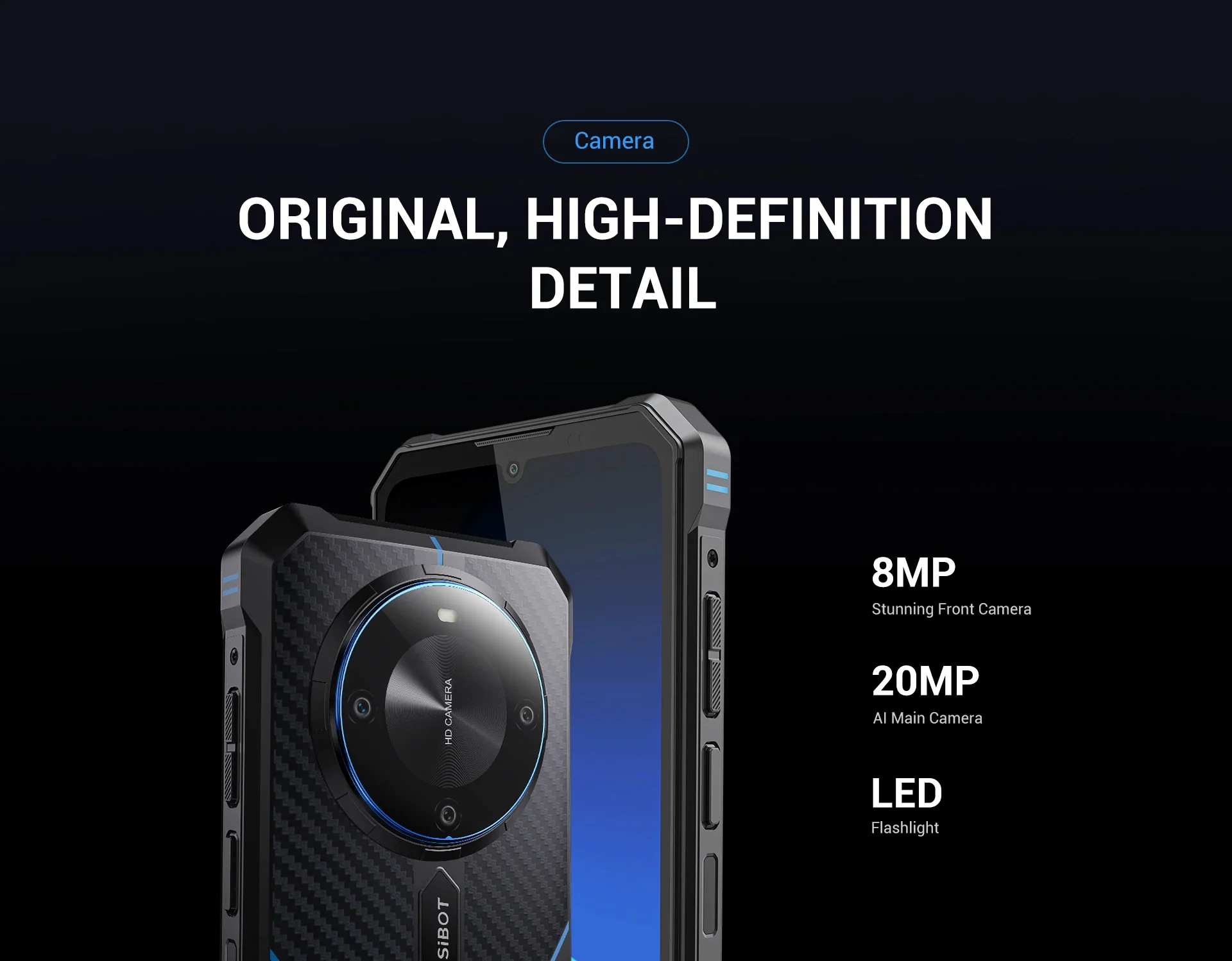FOSSiBOT F105 Rugged Smartphone 12(4+8)GB+64GB 10300mAh Android 14 OS Mobile Phone 20 MP Camera 6.745" HD+ IPS Phone