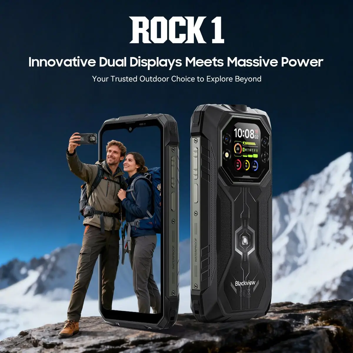 Blackview ROCK 1 Rugged Phone 8GB+256GB 6.56" 90Hz Display Android 16 Helio G81 15000mAh Battery 16MP Camera 4G 55W NFC Phone