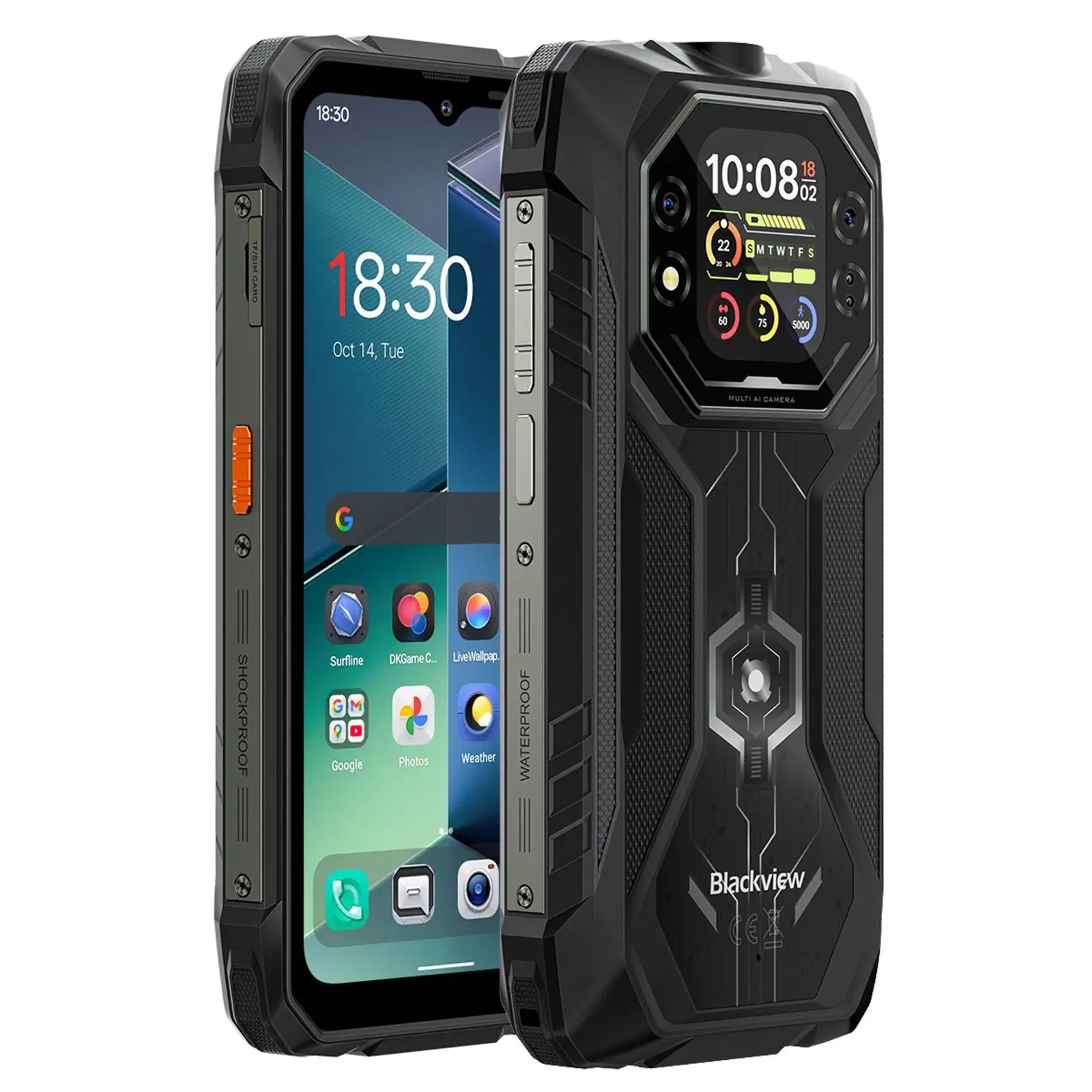 Blackview ROCK 1 Rugged Phone 8GB+256GB 6.56" 90Hz Display Android 16 Helio G81 15000mAh Battery 16MP Camera 4G 55W NFC Phone