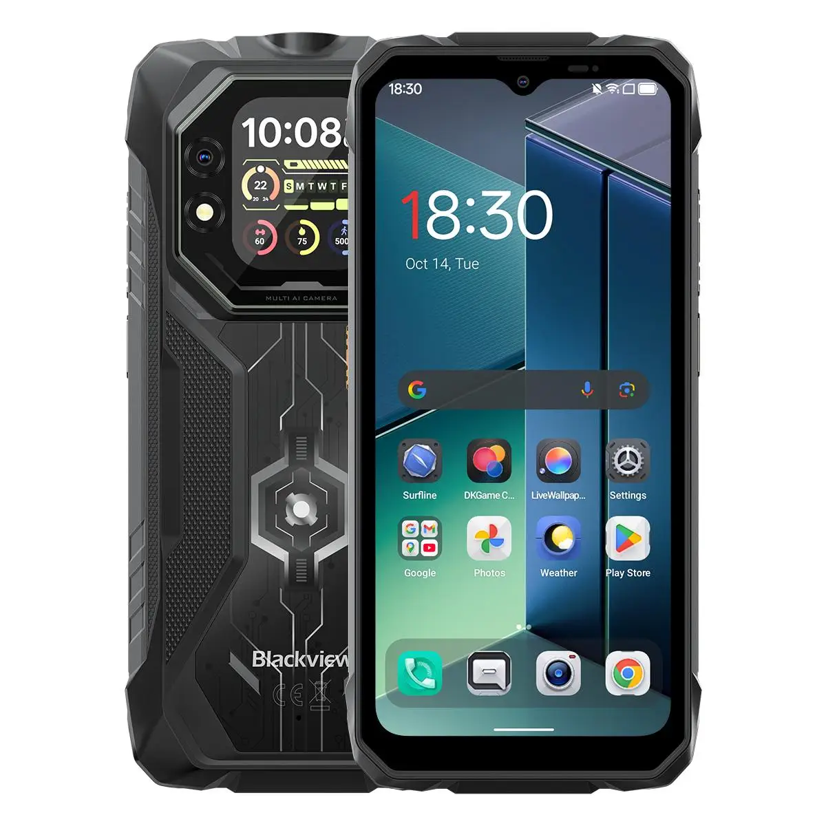 Blackview ROCK 1 Rugged Phone 8GB+256GB 6.56" 90Hz Display Android 16 Helio G81 15000mAh Battery 16MP Camera 4G 55W NFC Phone